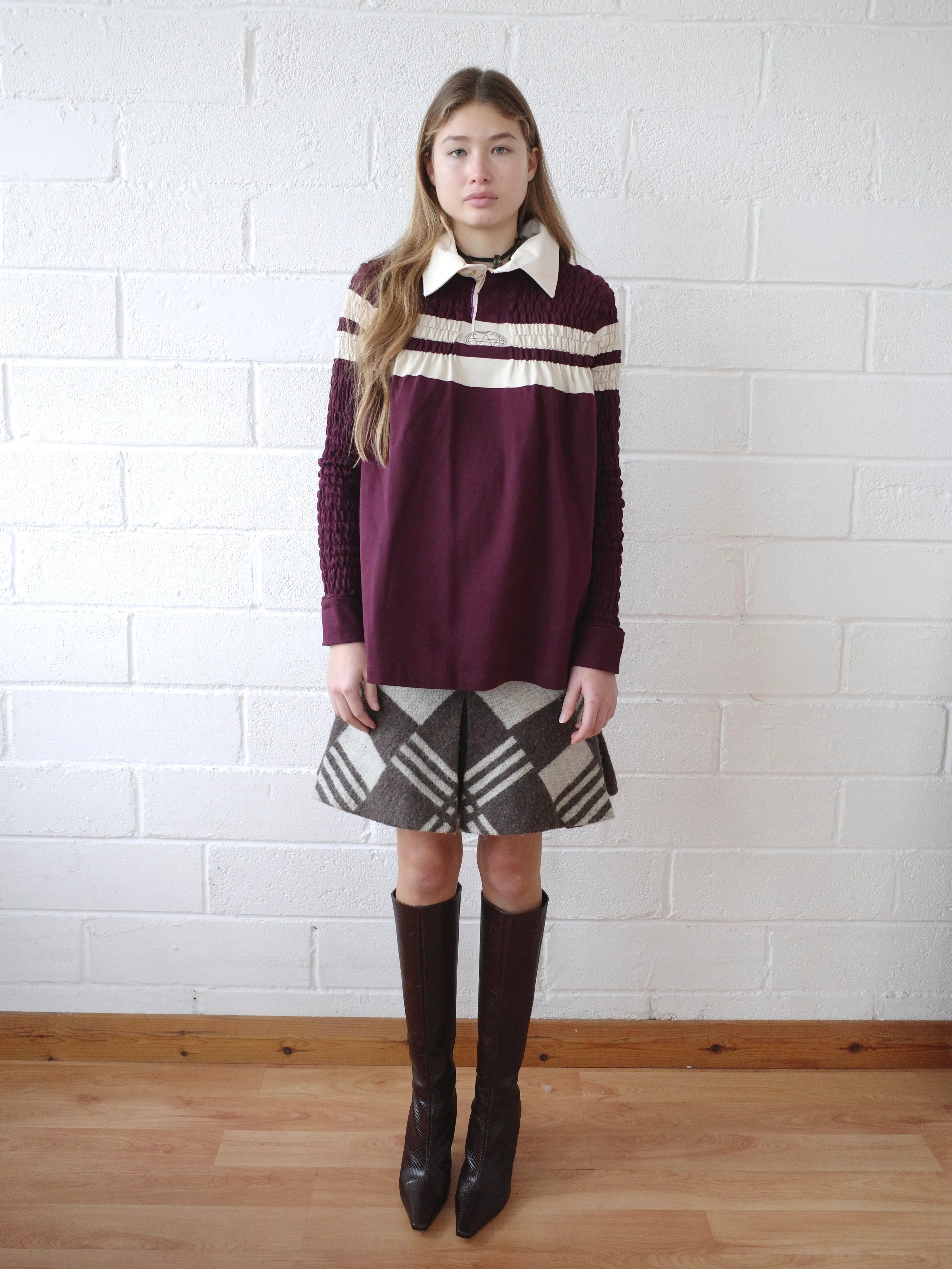 The Reconstituted Military Blanket Pleated Skirt sold by Conner Ives product image thumbnail 3