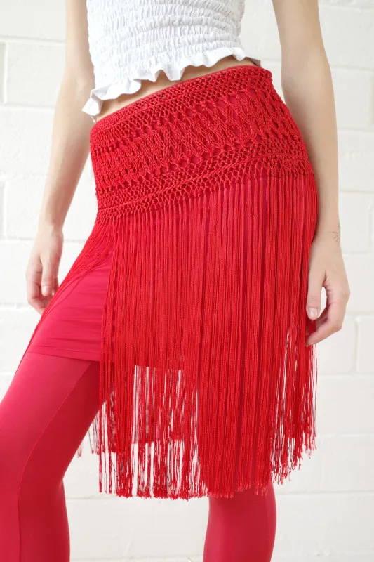 The Red Macrame Belt sold by Conner Ives