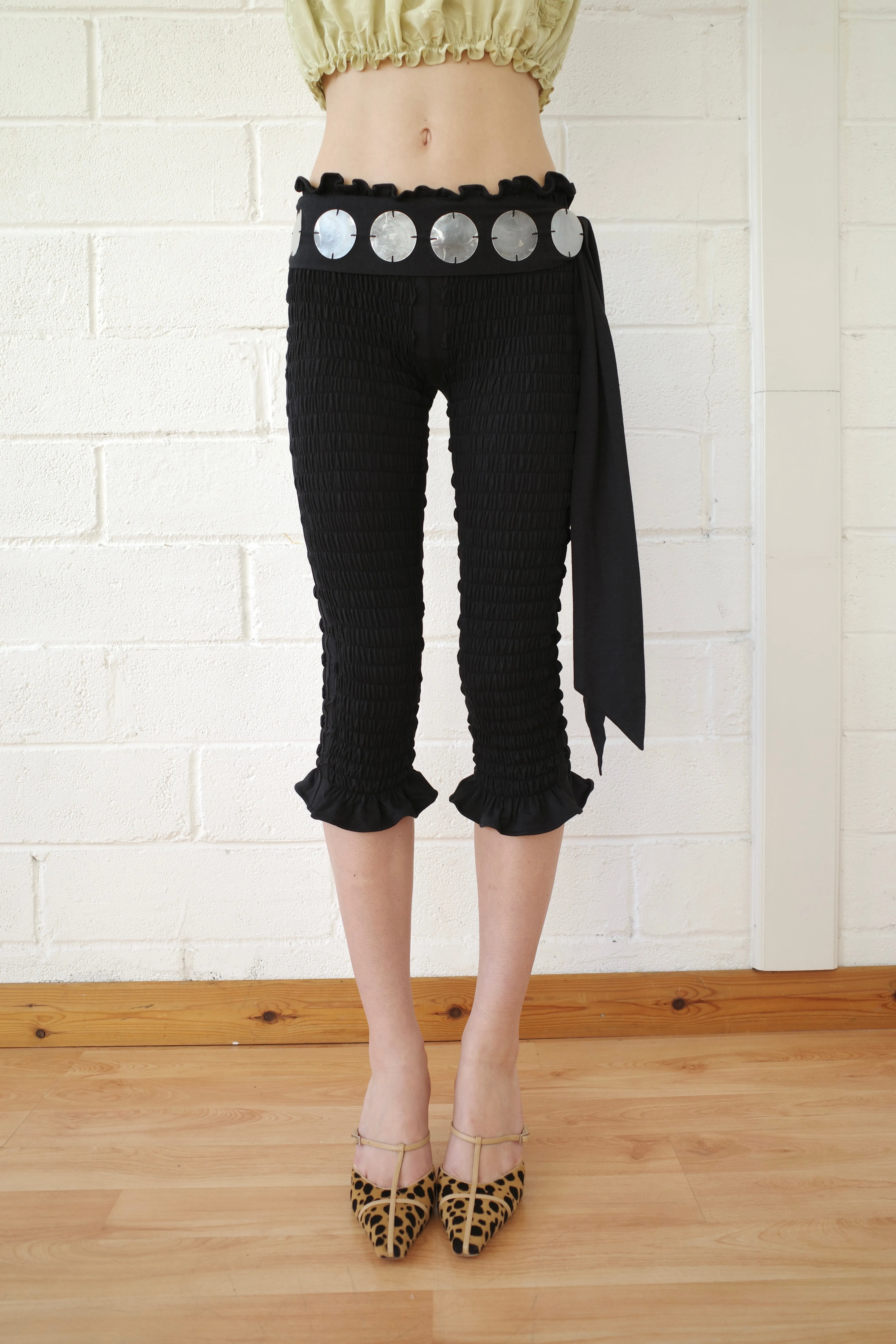 The Shirred Capri with Mother of Pearl Belt sold by Conner Ives product image thumbnail 2