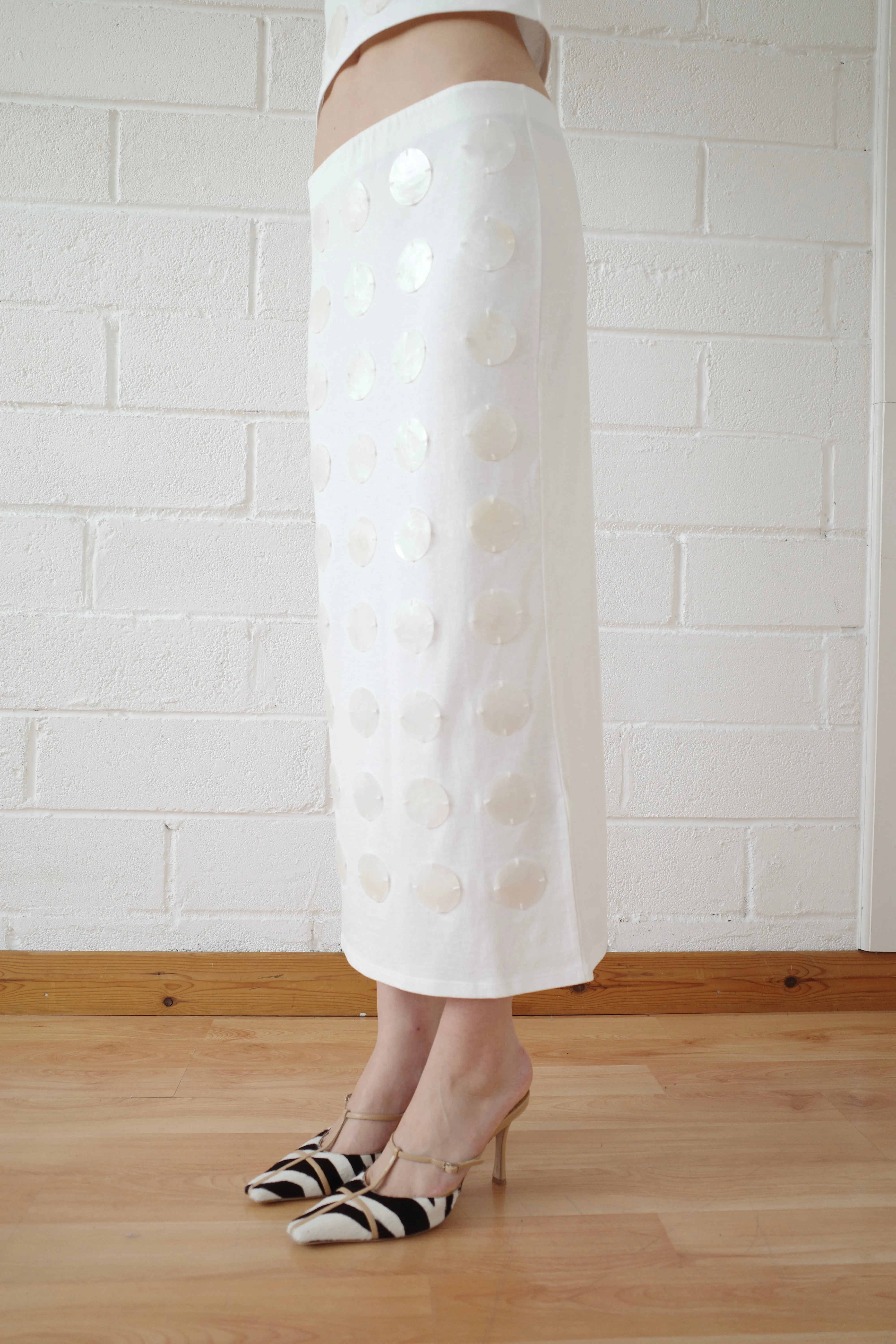 Mother of Pearl Paillette Maxi Skirt sold by Conner Ives product image thumbnail 4