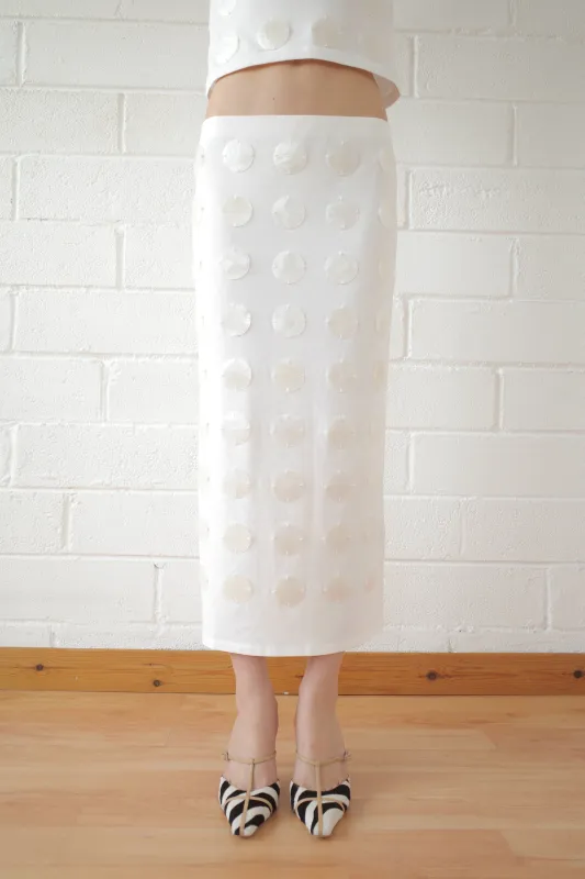 Mother of Pearl Paillette Maxi Skirt sold by Conner Ives