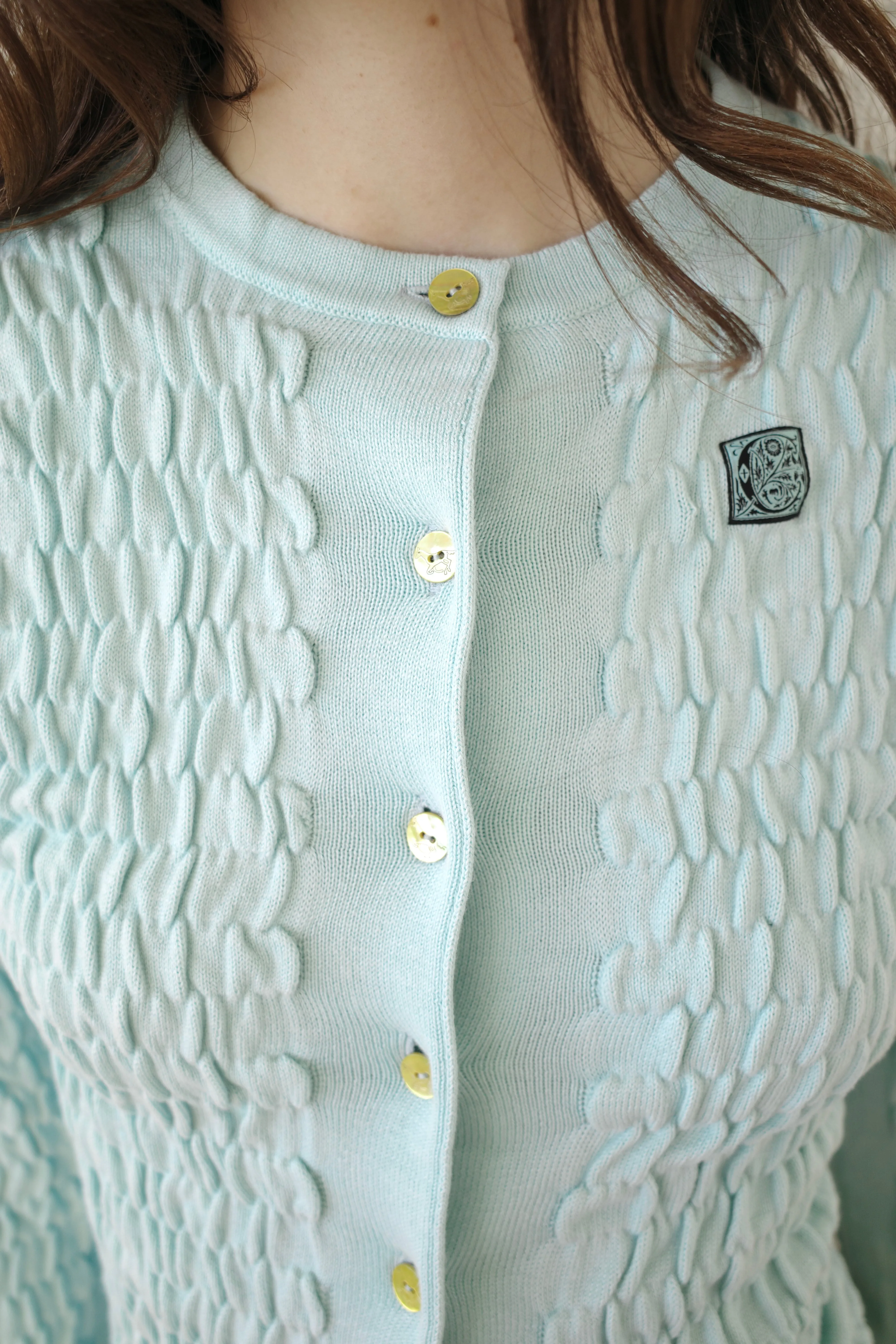 Shirred Knit Cashmere Cardigan sold by Conner Ives product image thumbnail 3