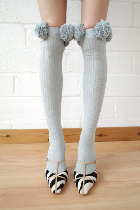 Grey Pom Pom Sock made by Conner Ives
