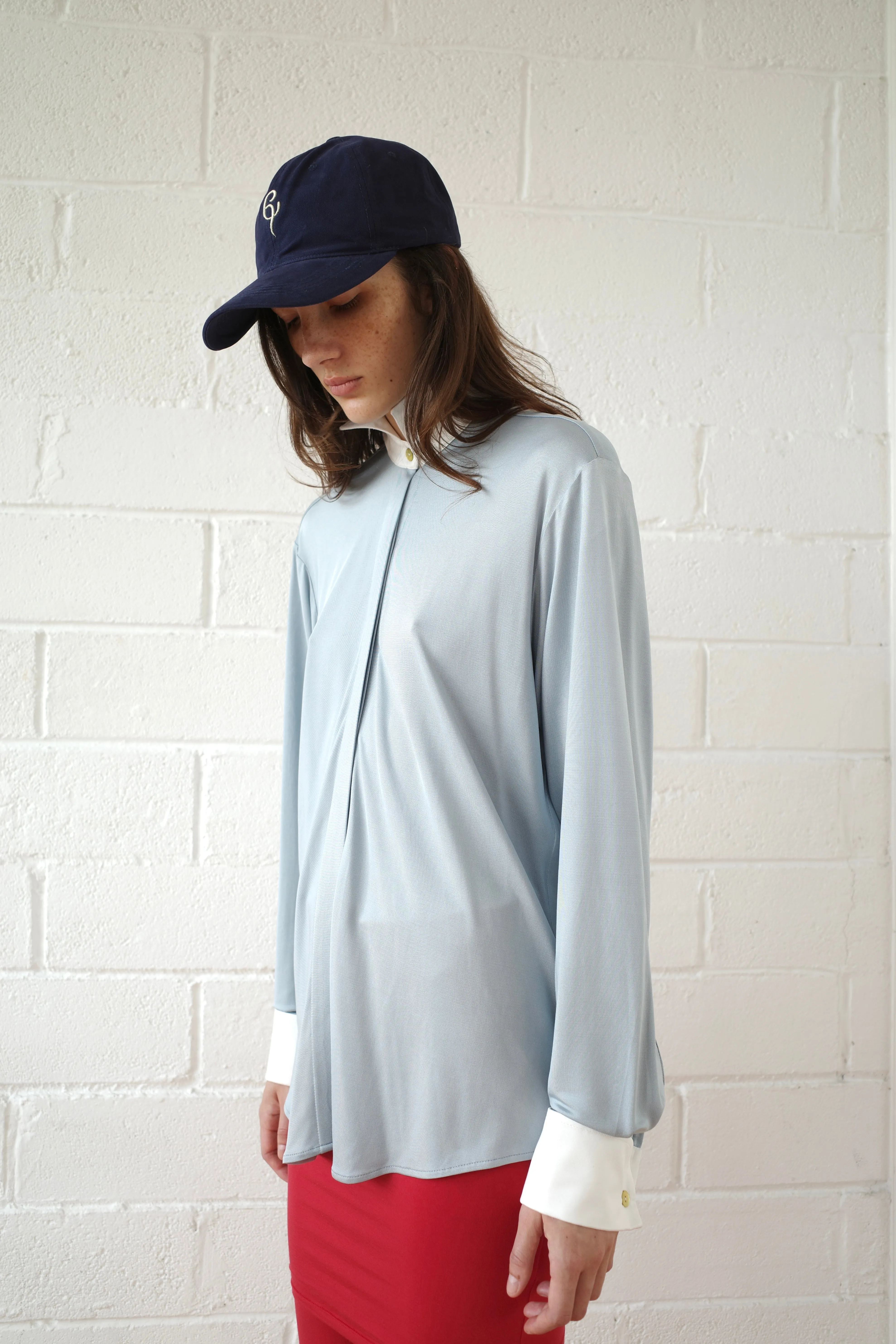 Silk Jersey Winged Collar Shirt sold by Conner Ives product image thumbnail 4