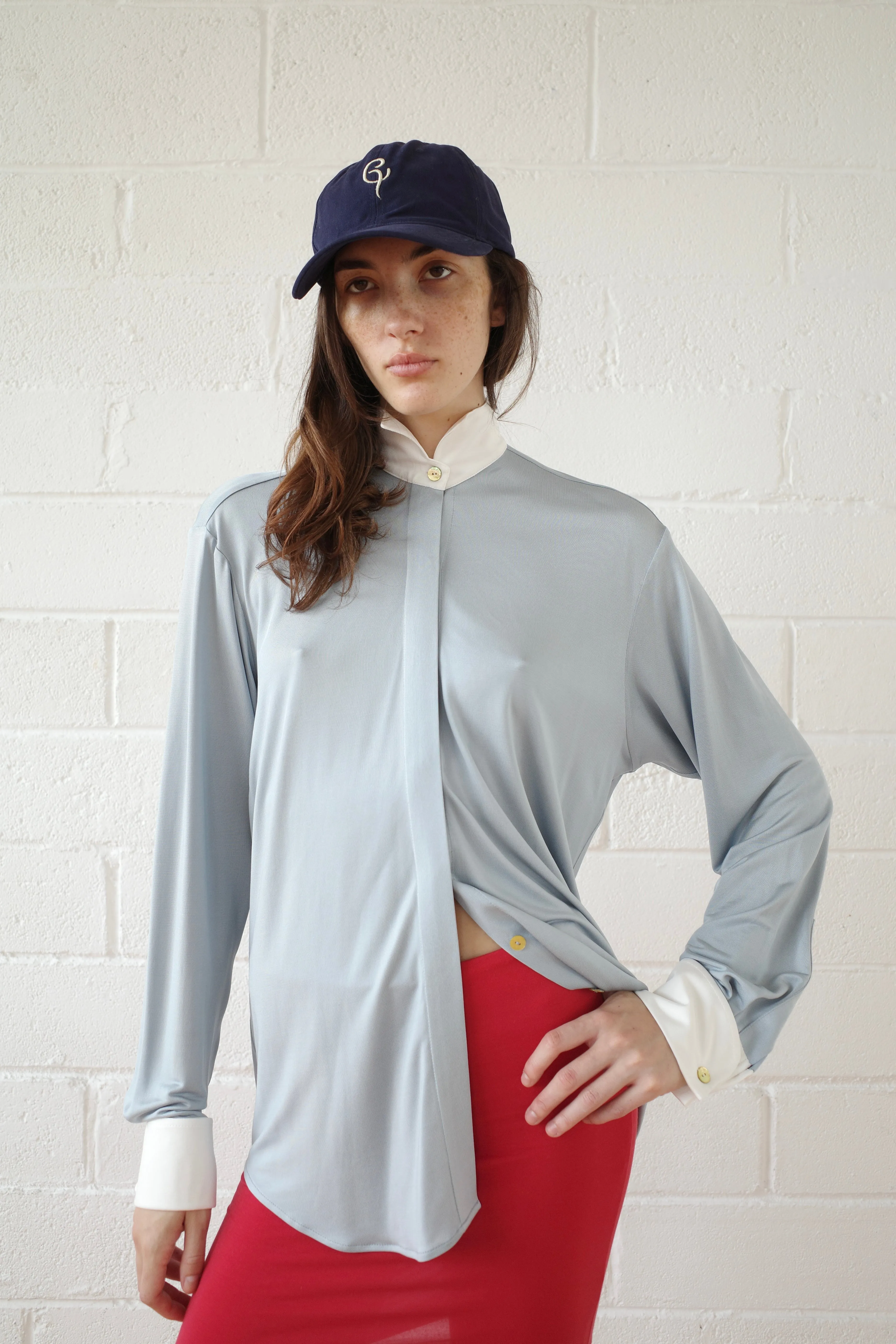 Silk Jersey Winged Collar Shirt sold by Conner Ives product image thumbnail 3