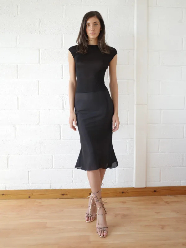 The P.S. Midi Dress - Black made by Conner Ives