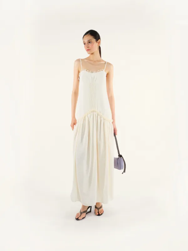 ALEXIS - Lace and slit detailed maxi dress sold by Siedres