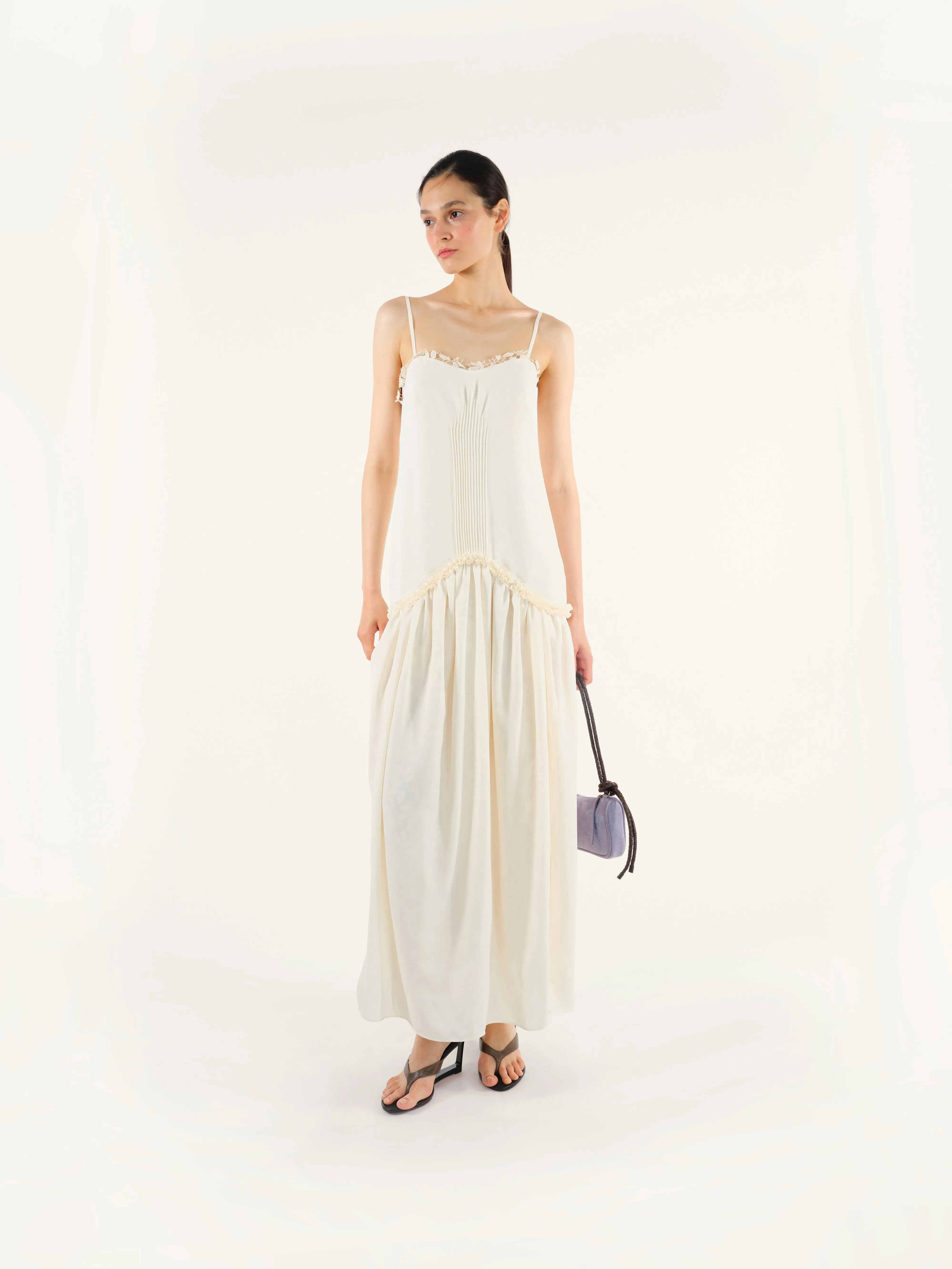 ALEXIS - Lace and slit detailed maxi dress | Parallel ALEXIS - Lace and slit detailed maxi dress | Parallel