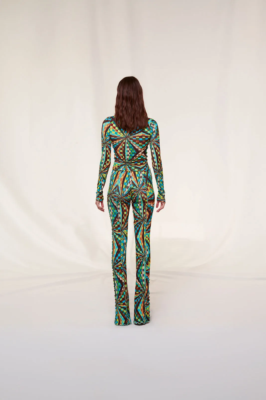 MULT - Kaleidoscope printed knit pants with contrast stitching sold by Siedres product image thumbnail 3