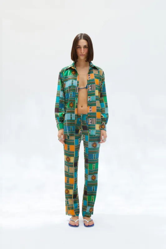 TARA - Printed raw-edge pants sold by Siedres