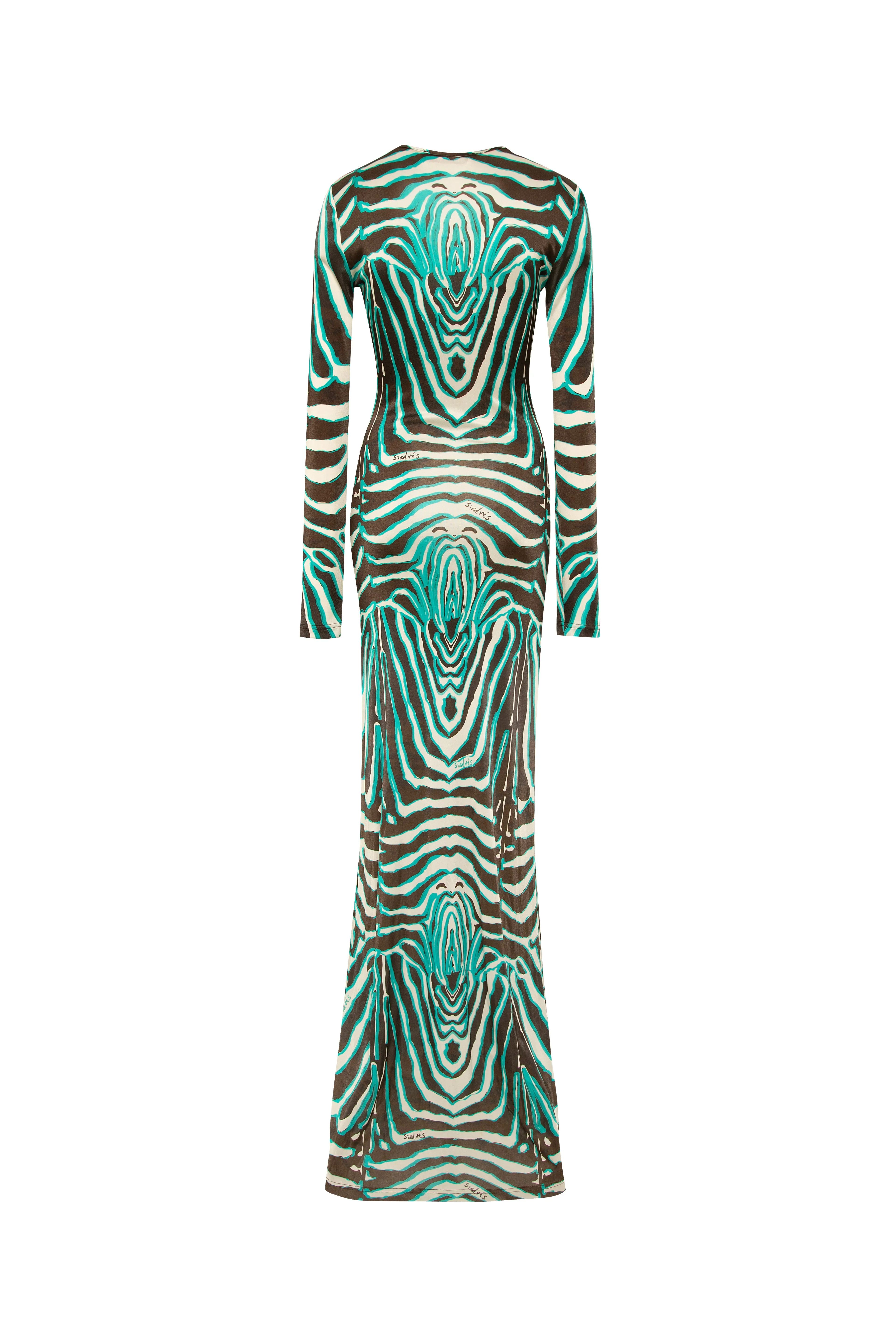 MAGY - Tie-front zebra printed maxi dress sold by Siedres product image thumbnail 5