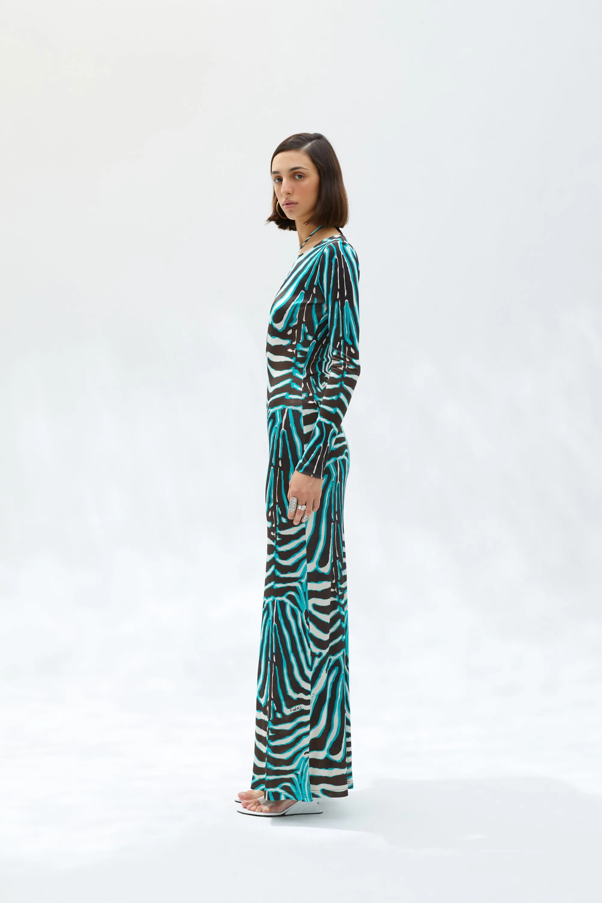 MAGY - Tie-front zebra printed maxi dress sold by Siedres product image thumbnail 2