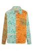 DREW - Loose-fit printed patchwork denim jacket sold by Siedres