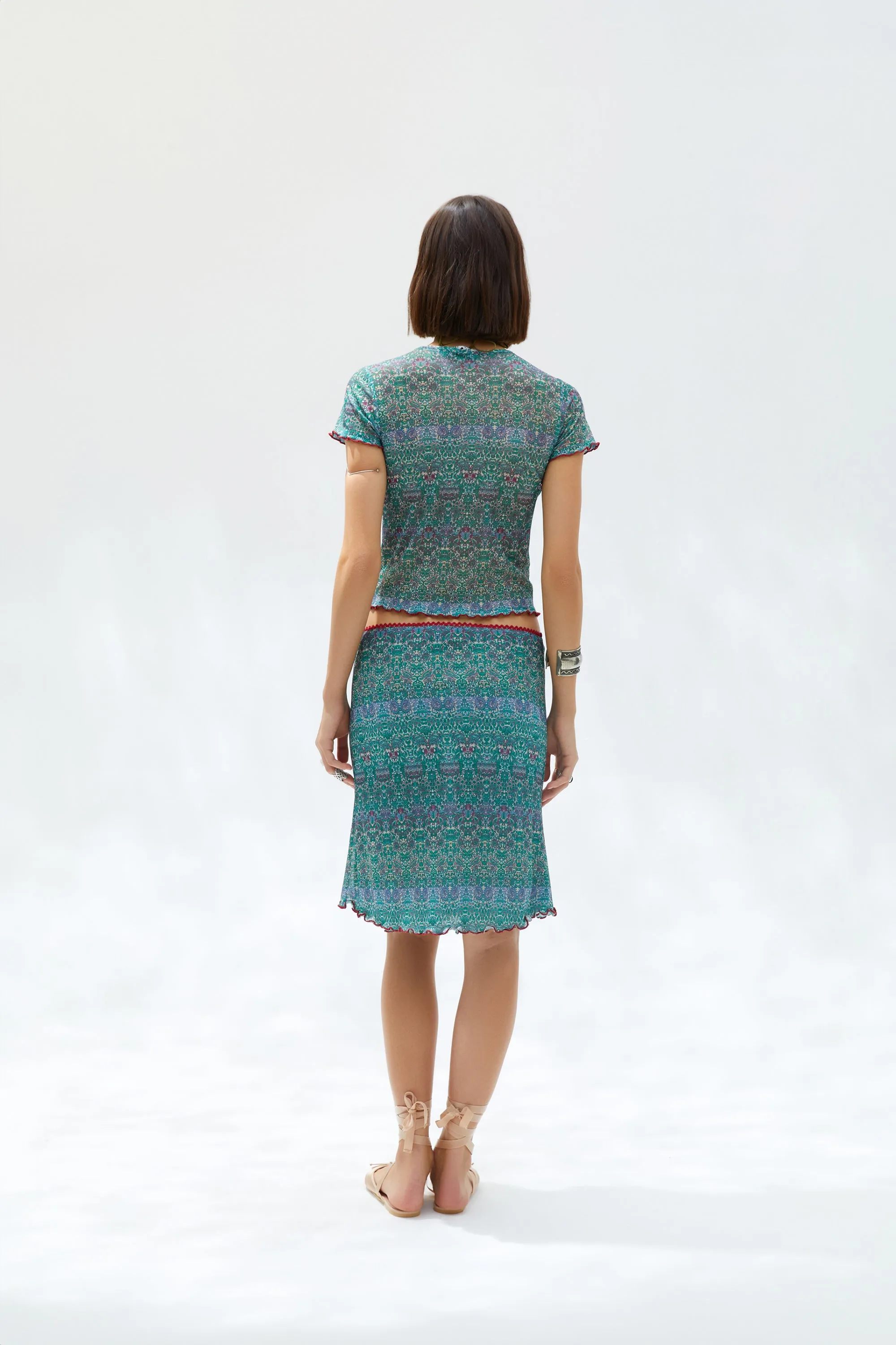 RICA - Scallop detailed textured printed skirt sold by Siedres product image thumbnail 3
