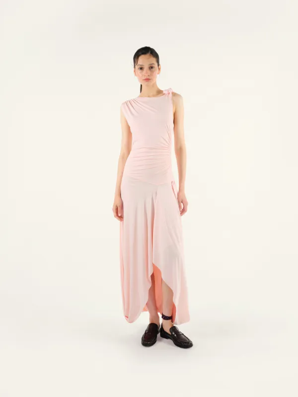 ECO - Ruching detailed asymmetric jersey dress sold by Siedres