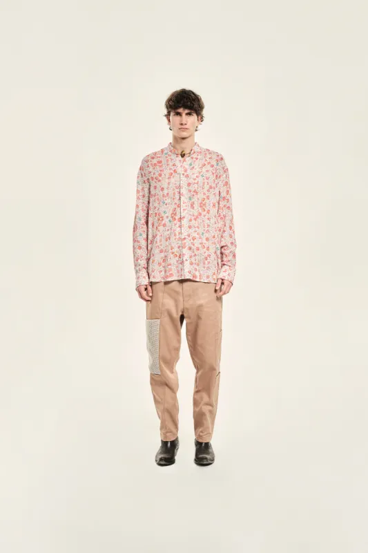 JUSTIN - Straight-leg cargo pants with lace applique detail sold by Siedres