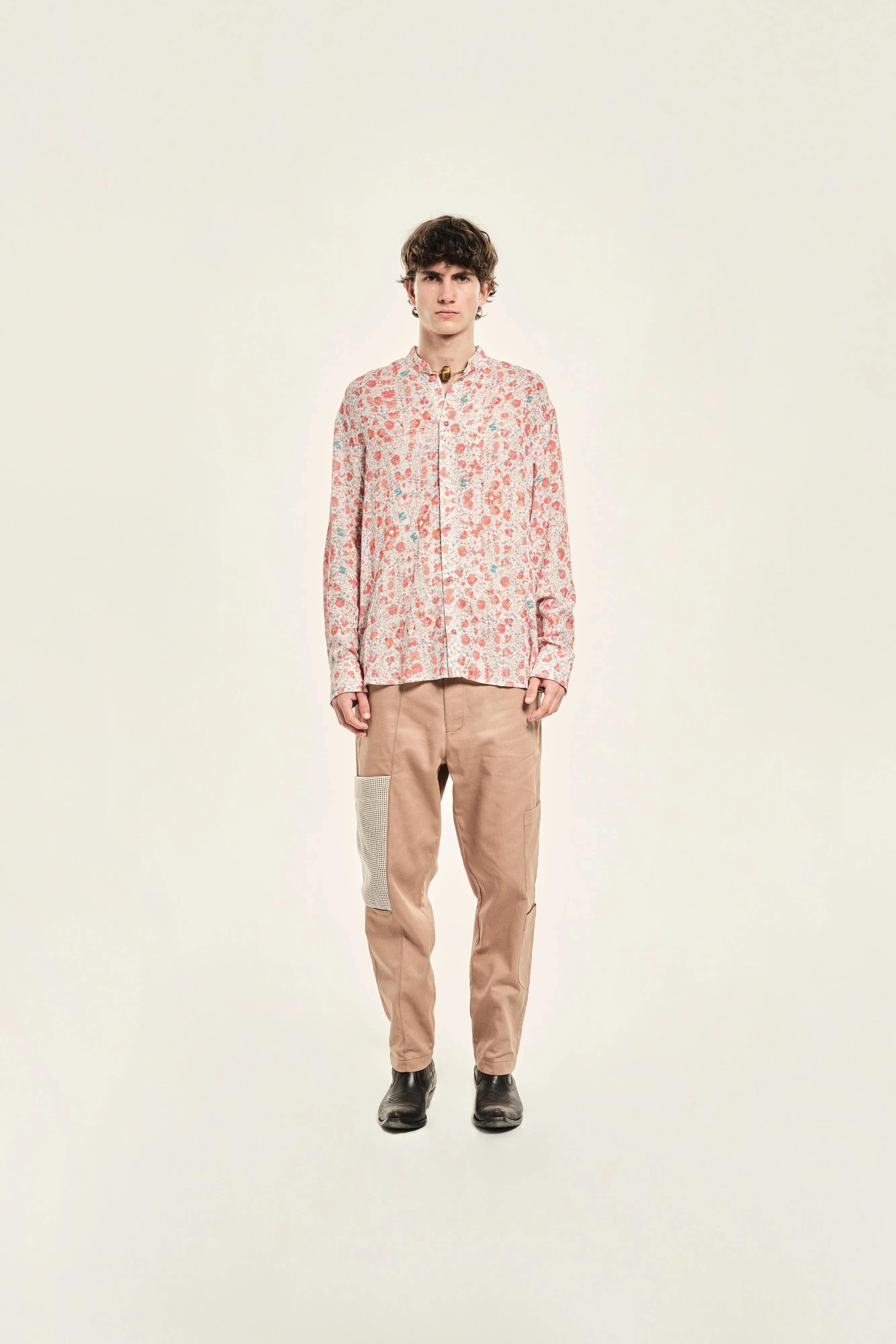 JUSTIN - Straight-leg cargo pants with lace applique detail sold by Siedres