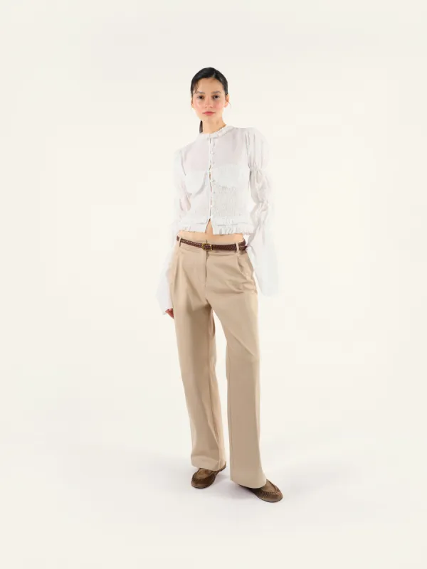 MELLY - Shirred long sleeve cotton shirt sold by Siedres