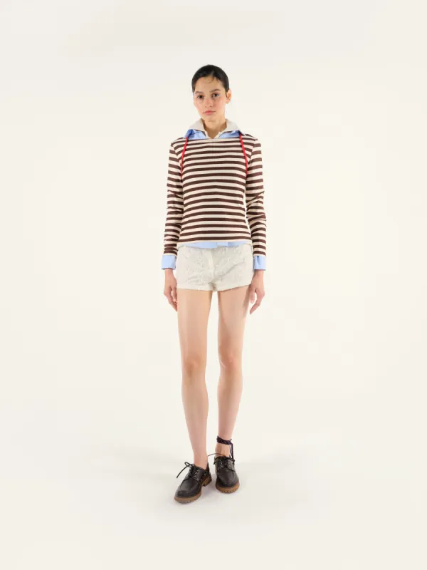 LININ - Striped long sleeve t-shirt with contrast piping sold by Siedres