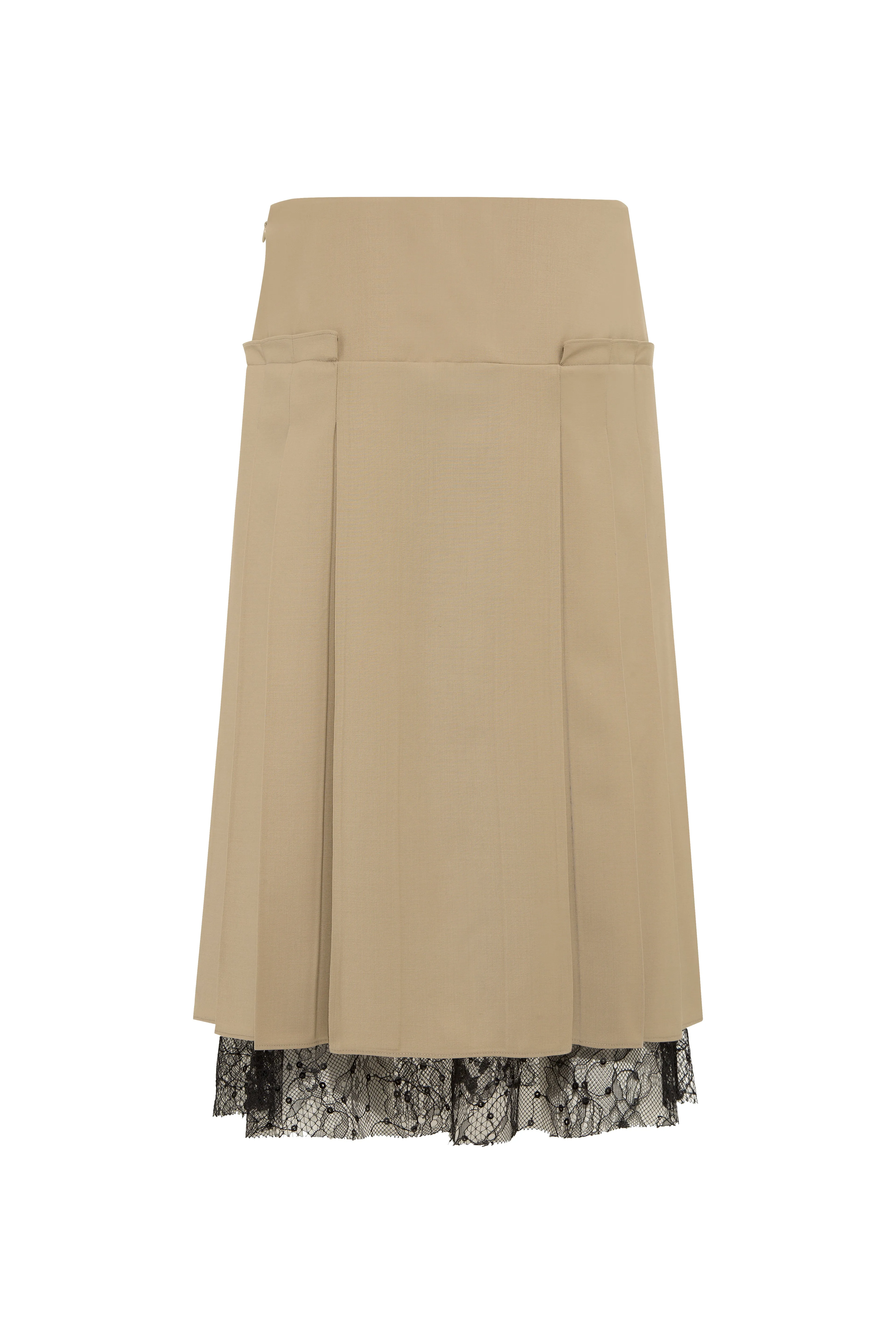 BRIT - Pleated midi skirt with lace and slit details sold by Siedres product image thumbnail 5