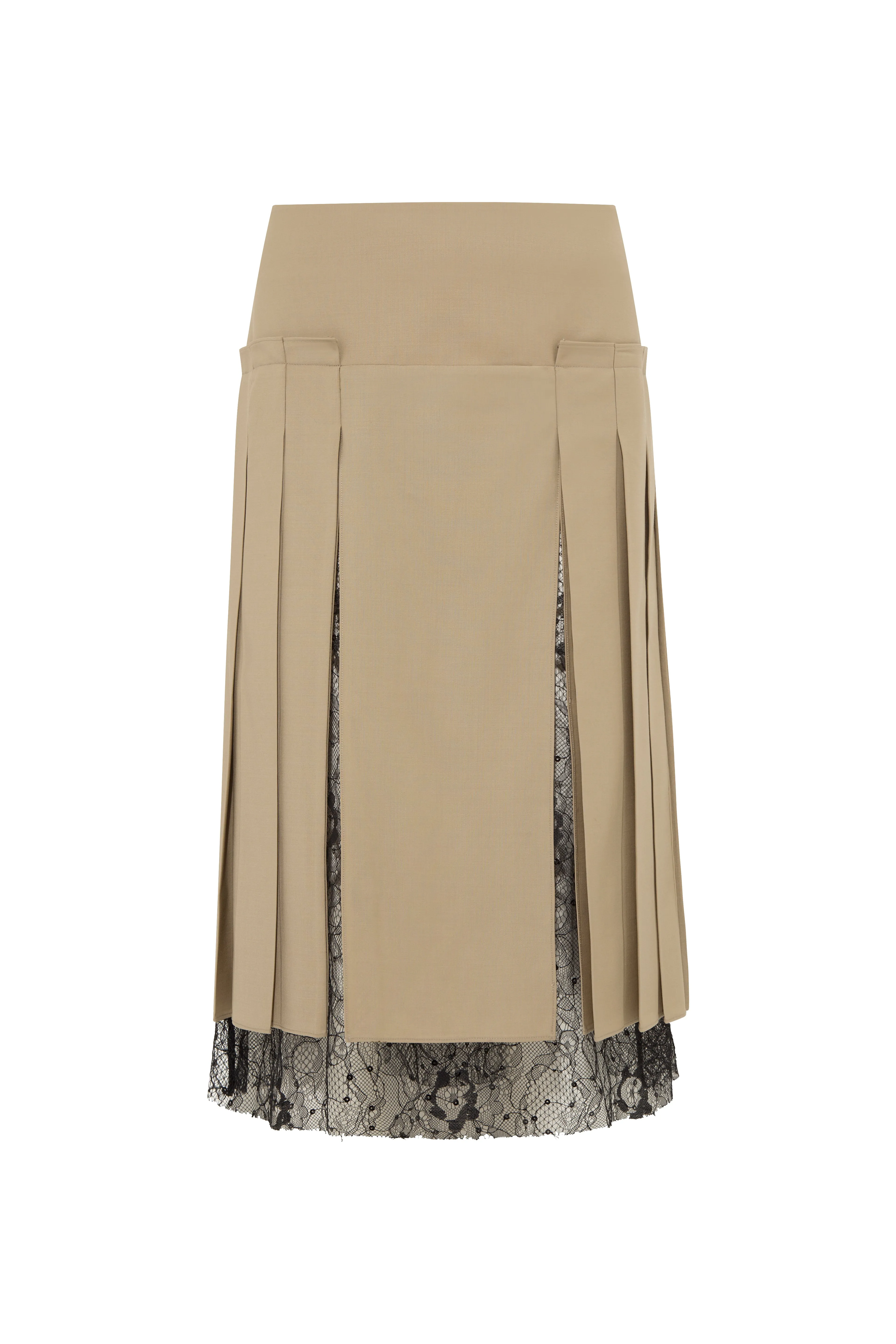 BRIT - Pleated midi skirt with lace and slit details sold by Siedres product image thumbnail 4