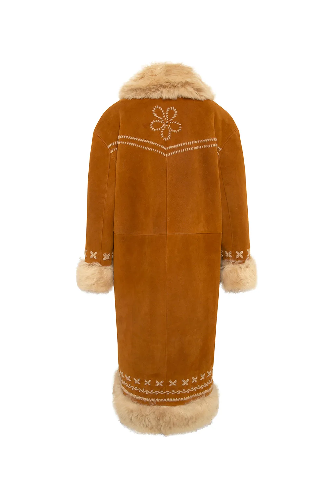 KENY - Embroidered shearling trimmed coat sold by Siedres product image thumbnail 5