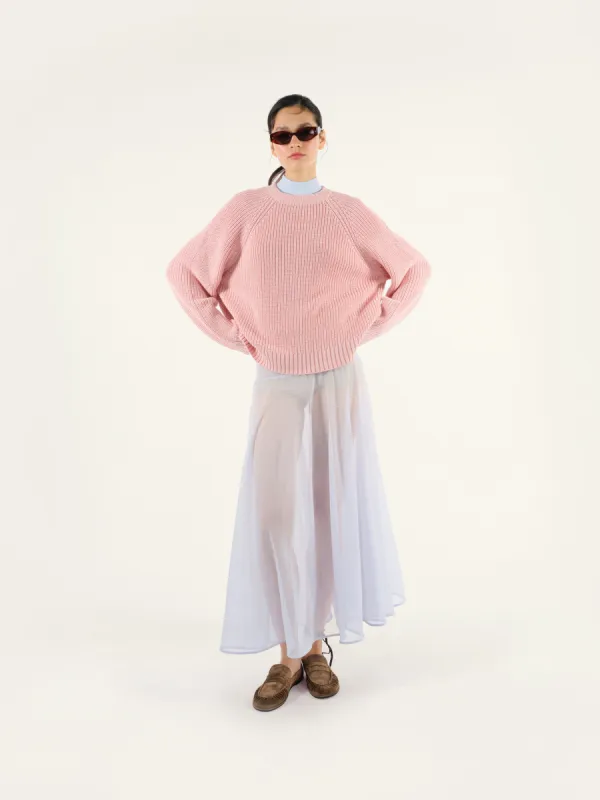 DUZY - Crew neck cotton knit sweater with logo detail sold by Siedres