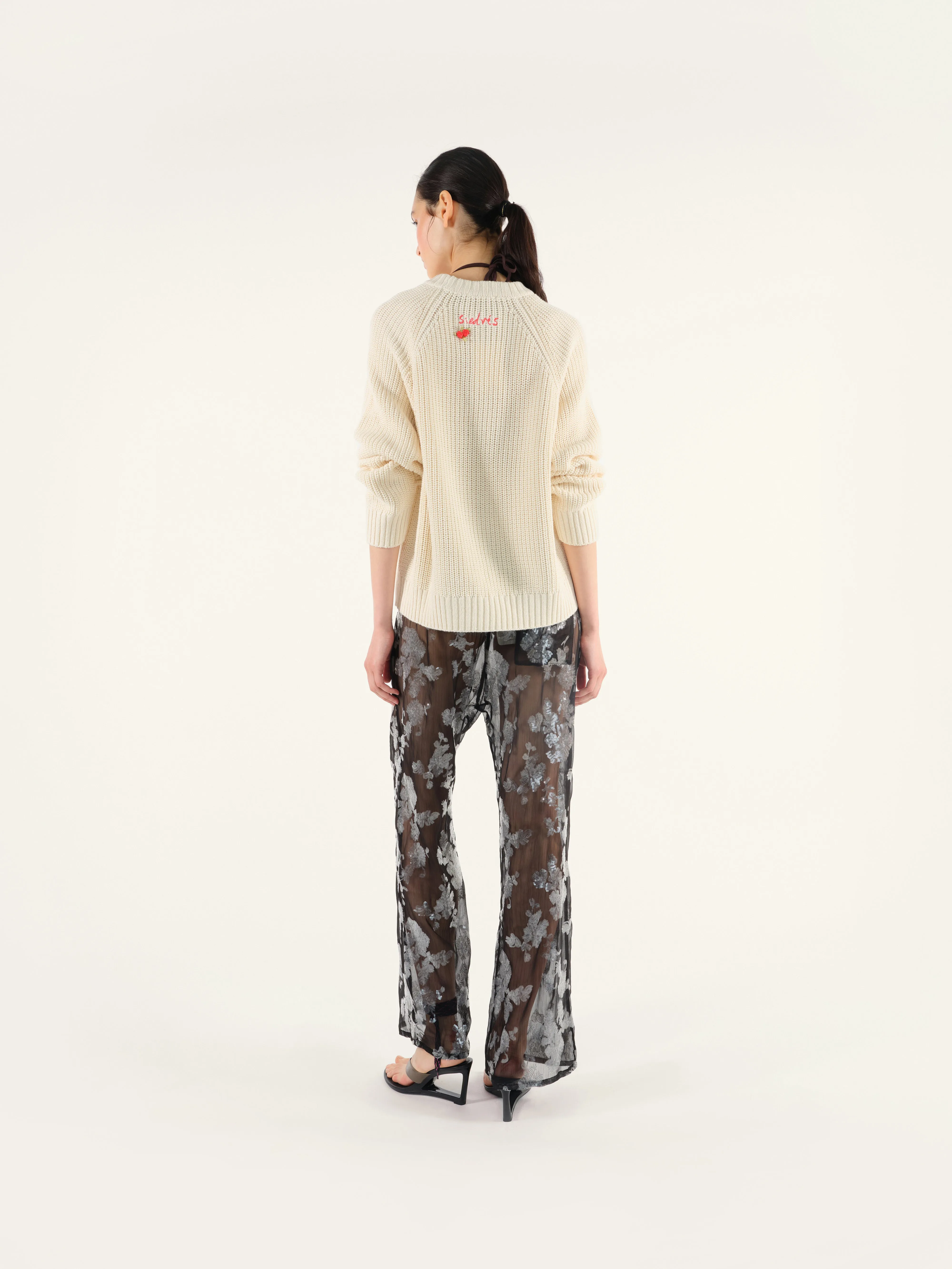 NEDI - Sequin detailed sheer drawstring pants sold by Siedres product image thumbnail 3