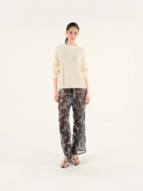 NEDI - Sequin detailed sheer drawstring pants sold by Siedres