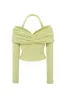 LEDI - Off-the-shoulder ruched knit top sold by Siedres