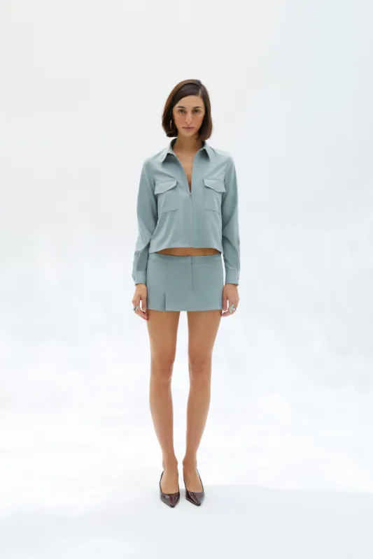 VINDA - Zip-up shirt jacket with patch pockets sold by Siedres
