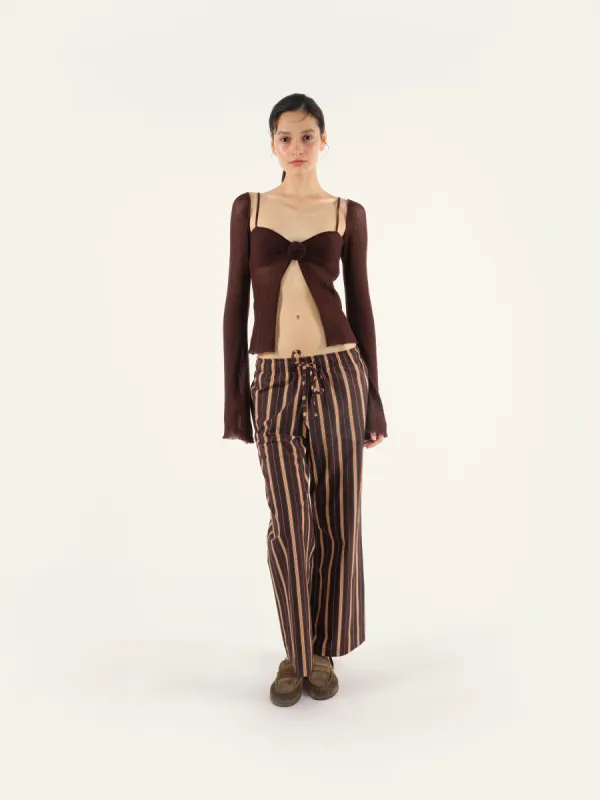 NEDI - Stripe printed drawstring pants sold by Siedres