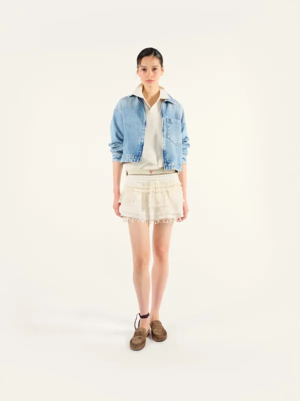 NALA - Ruffled drawstring mini skirt made by Siedres