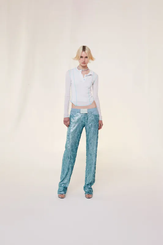 SUN - Sequined low-rise pants sold by Siedres