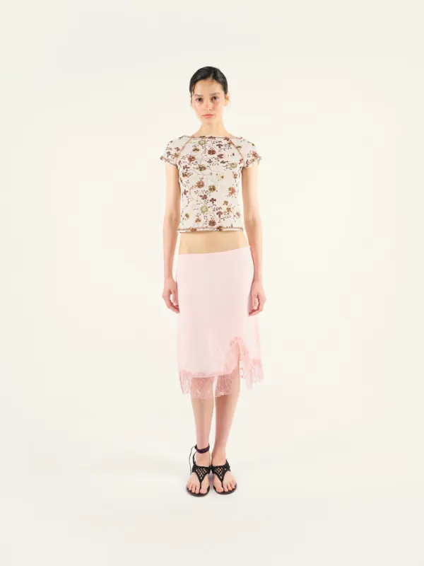 MERS - Floral printed t-shirt with contrast stitching sold by Siedres