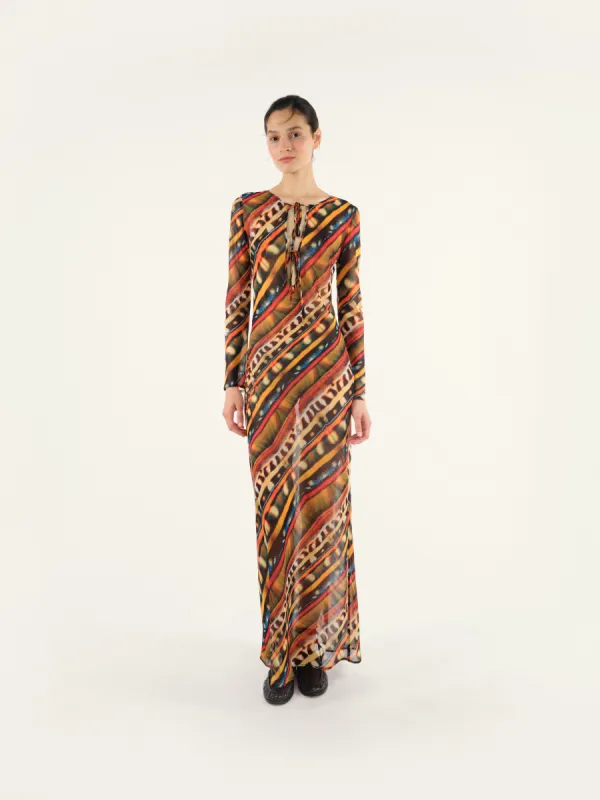 MAGY - Tie-front printed maxi dress sold by Siedres