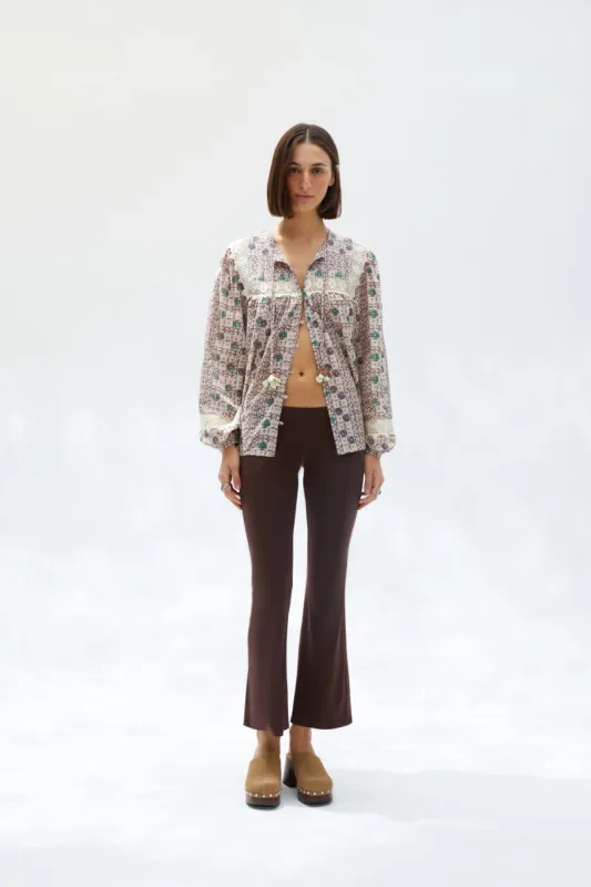 DANIA - Cropped flare jersey pants sold by Siedres