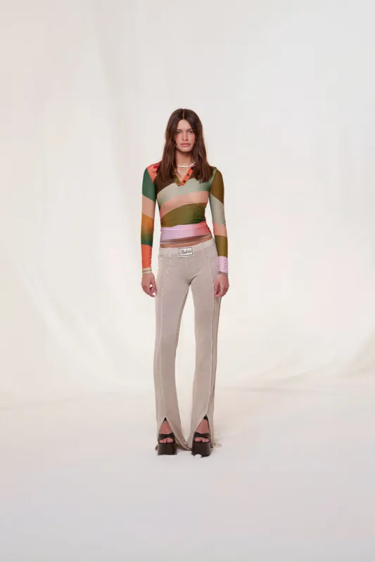 DUO - Sun-ray printed polo top sold by Siedres