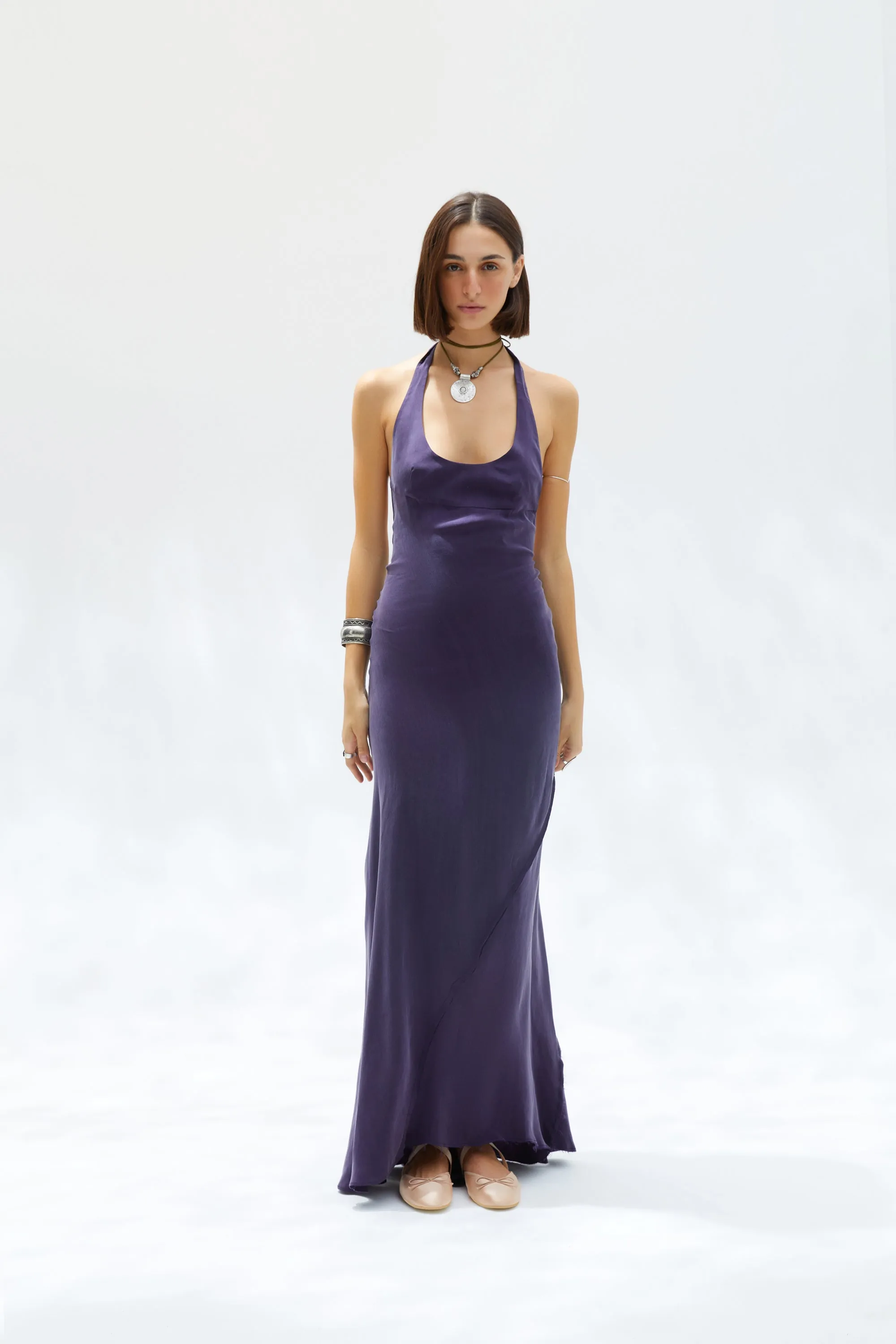 black halter floor length dress Women's Sexy Black Halter Maxi Dress main image 0