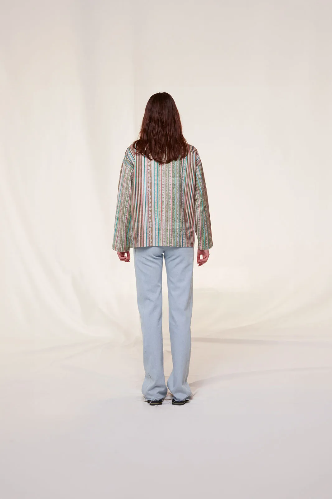 ATINI - Open-collar long sleeve cotton overshirt sold by Siedres product image thumbnail 3