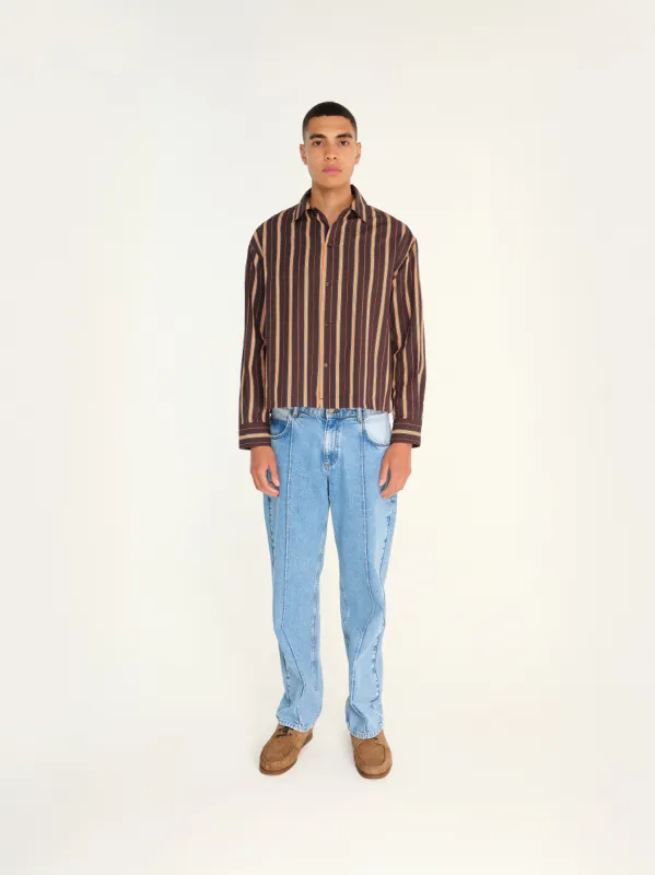 BRIGHT - Regular-fit stripe printed button-up shirt sold by Siedres