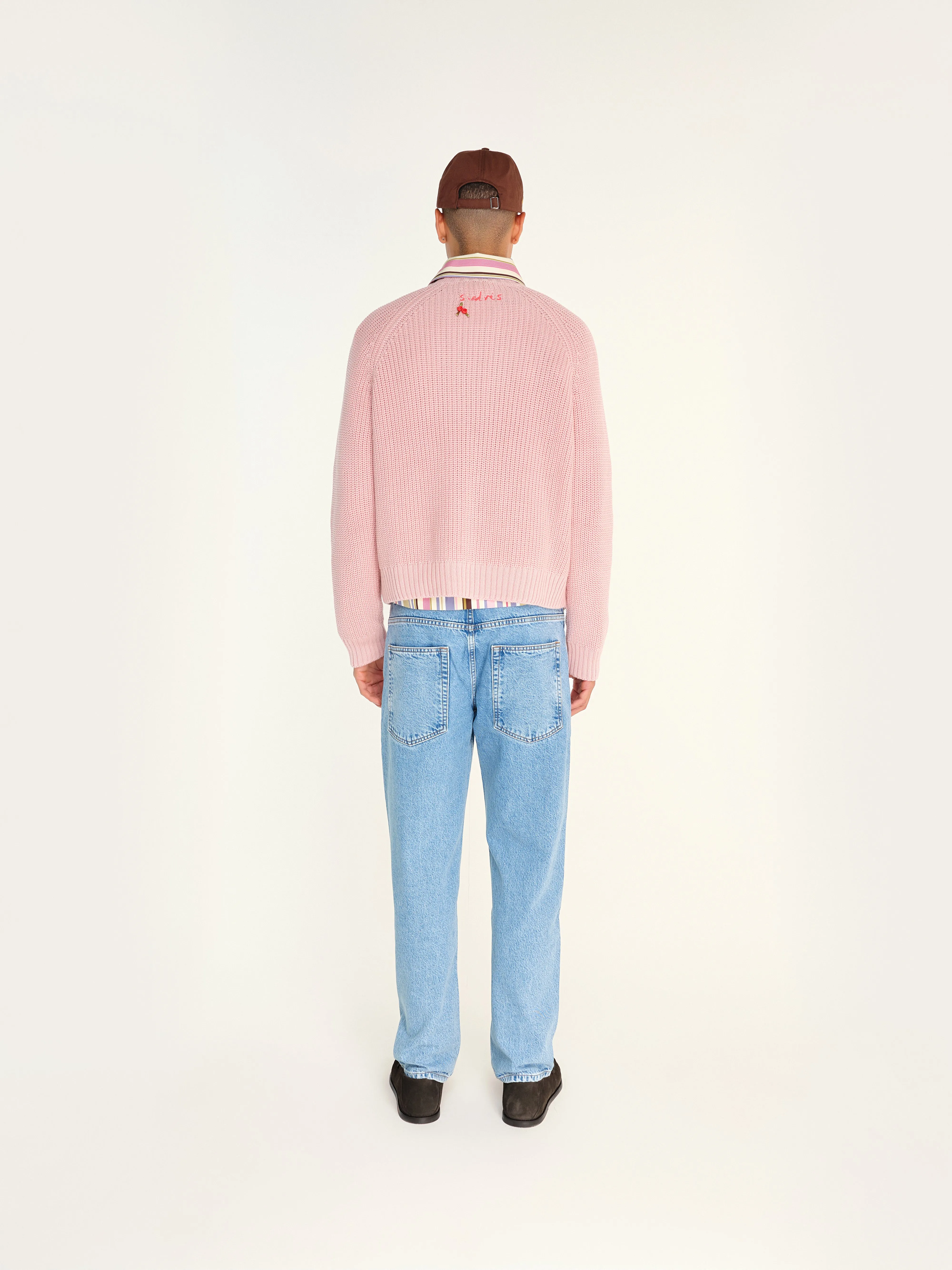 DUZY - Crew neck cotton knit sweater with logo detail sold by Siedres product image thumbnail 3