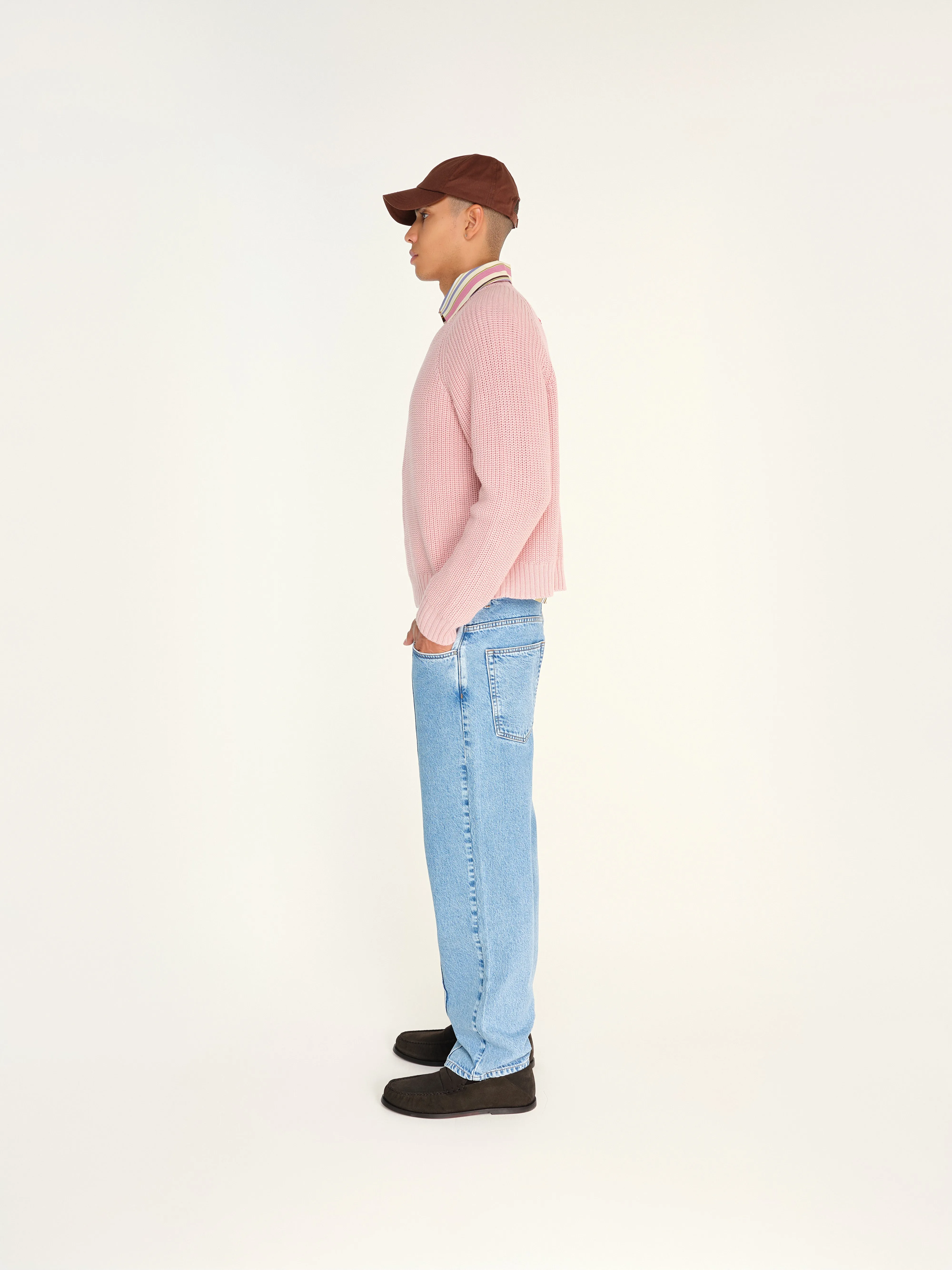 DUZY - Crew neck cotton knit sweater with logo detail sold by Siedres product image thumbnail 2