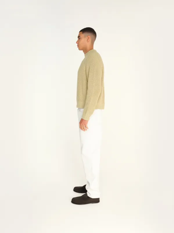 DUZY - Crew neck cotton knit sweater with logo detail sold by Siedres