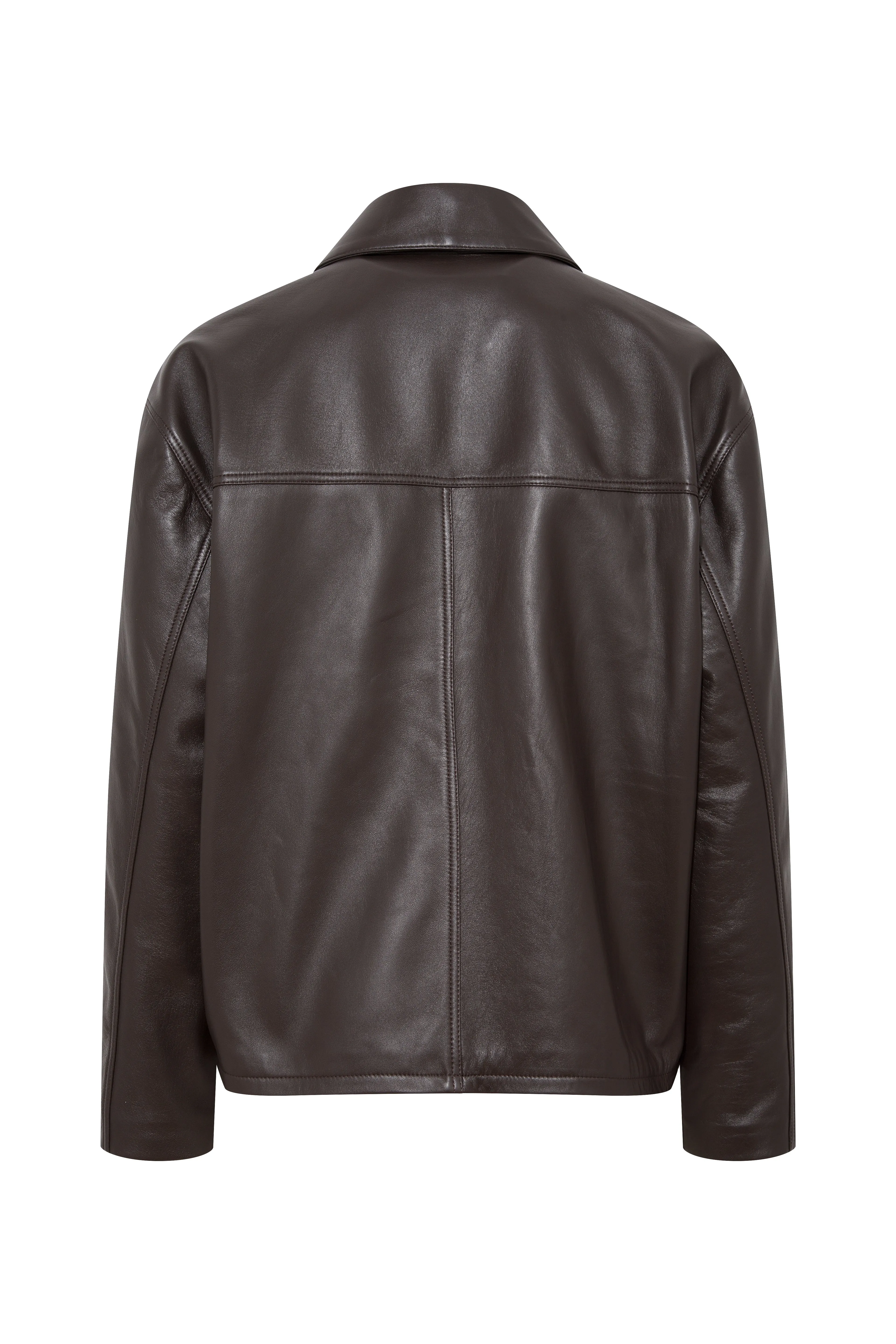 MACK - Zip-up boxy fit leather jacket sold by Siedres product image thumbnail 5