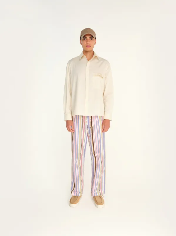 MASON - Straight-leg stripe printed drawstring pants sold by Siedres