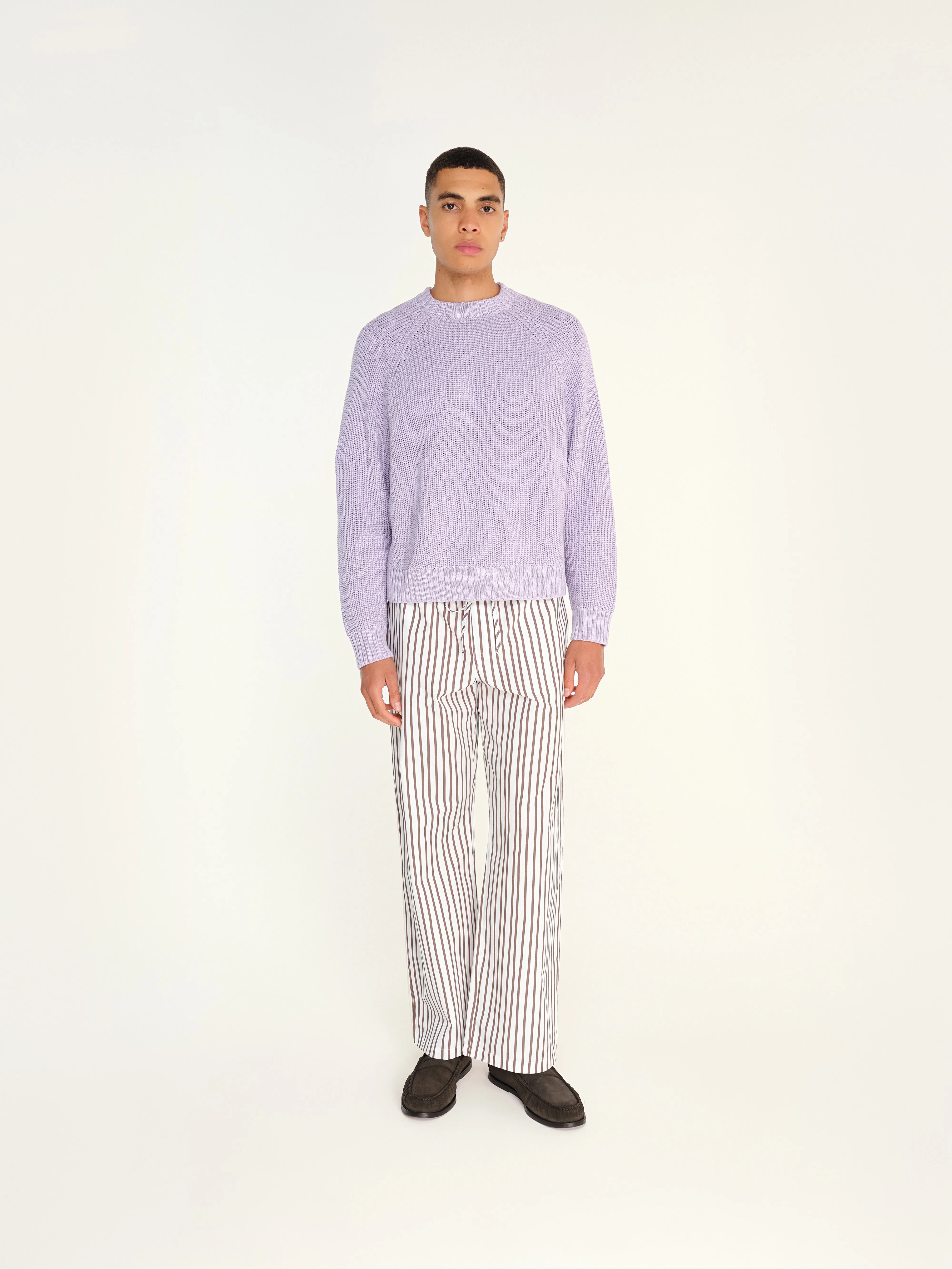 MASON - Straight-leg stripe printed drawstring pants sold by Siedres