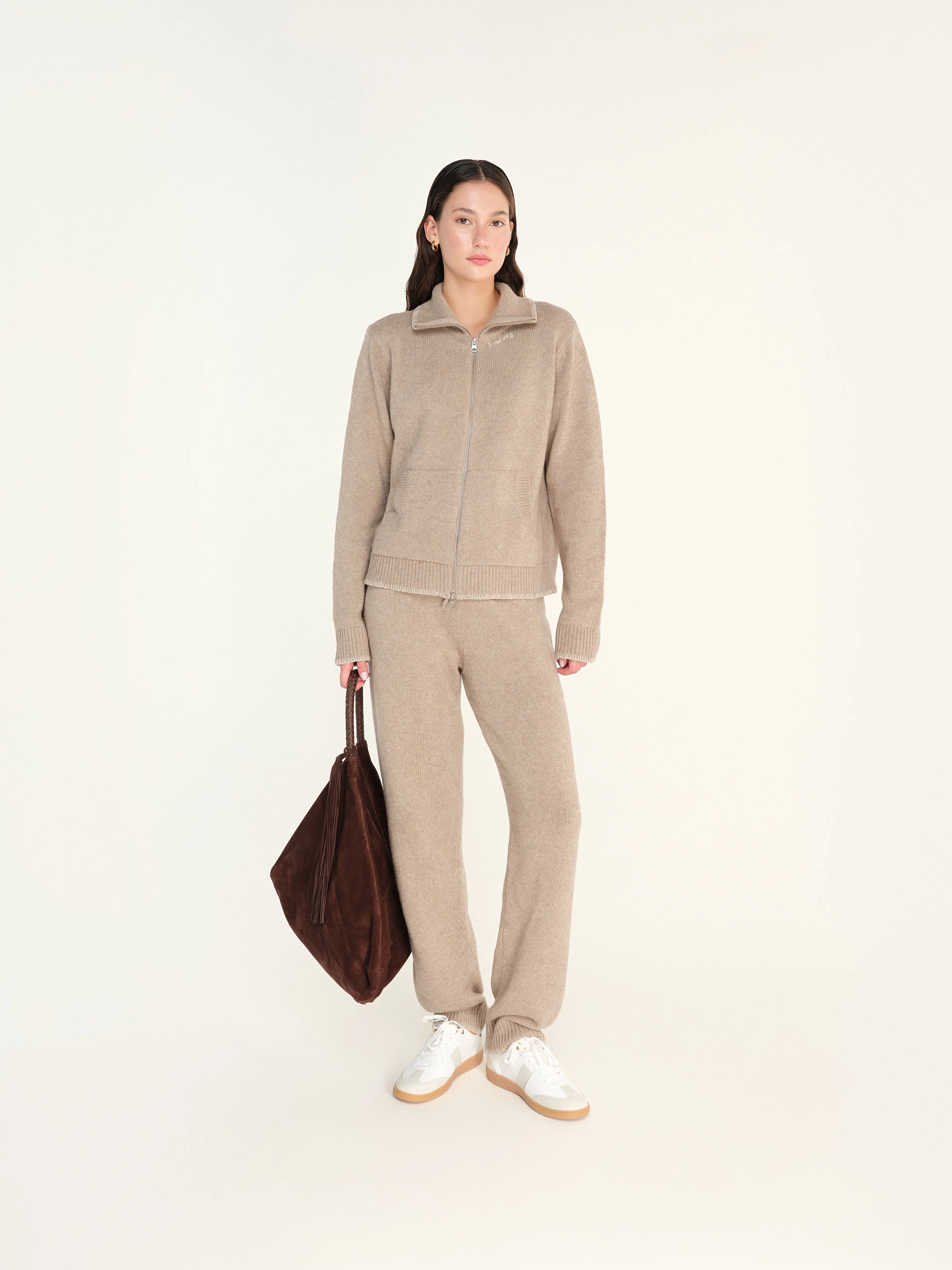 THEKLA - Drawstring knit jogger pants with stitch detailing sold by Siedres