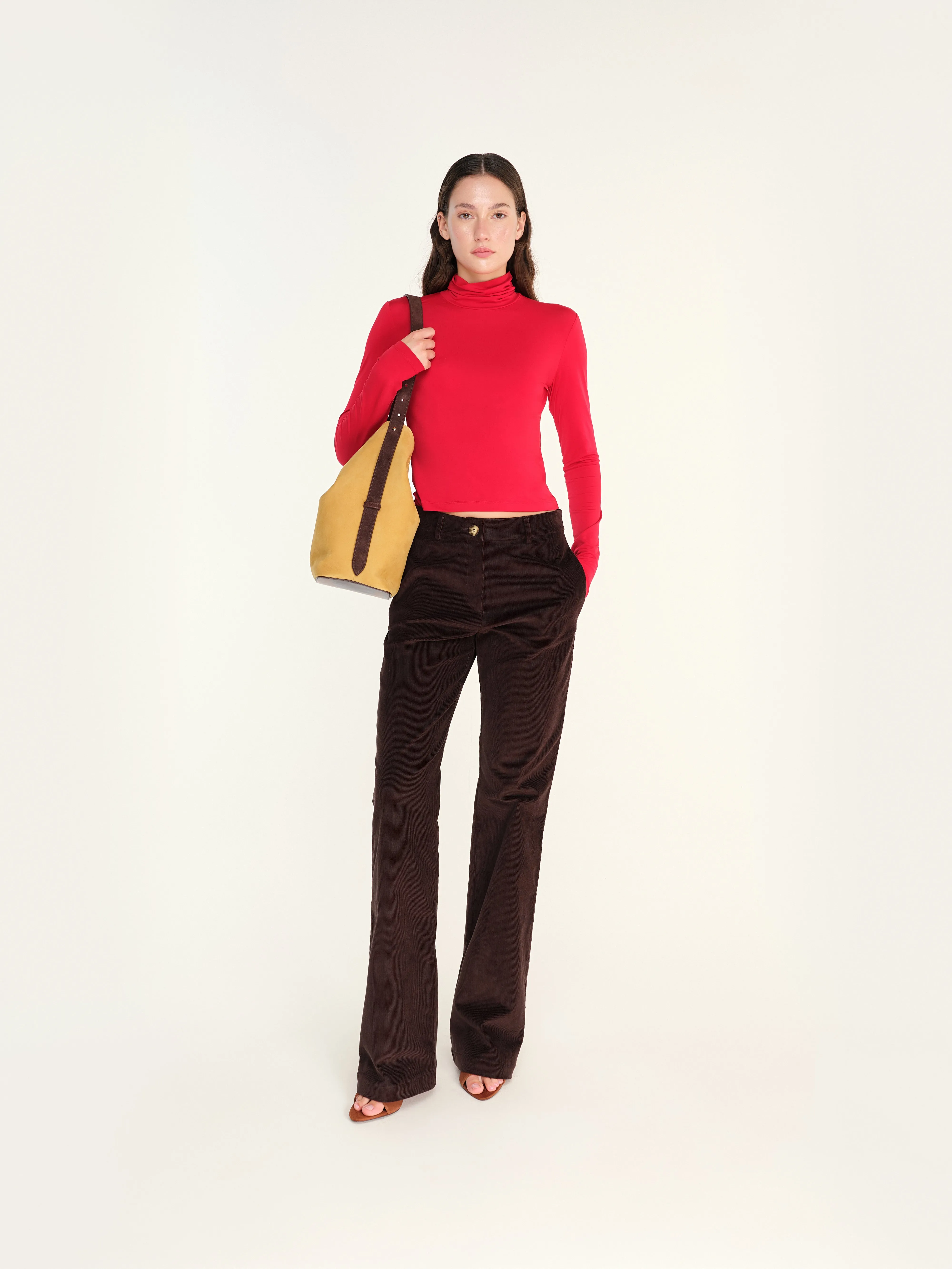 LETA - Low-rise straight-leg corduroy pants sold by Siedres