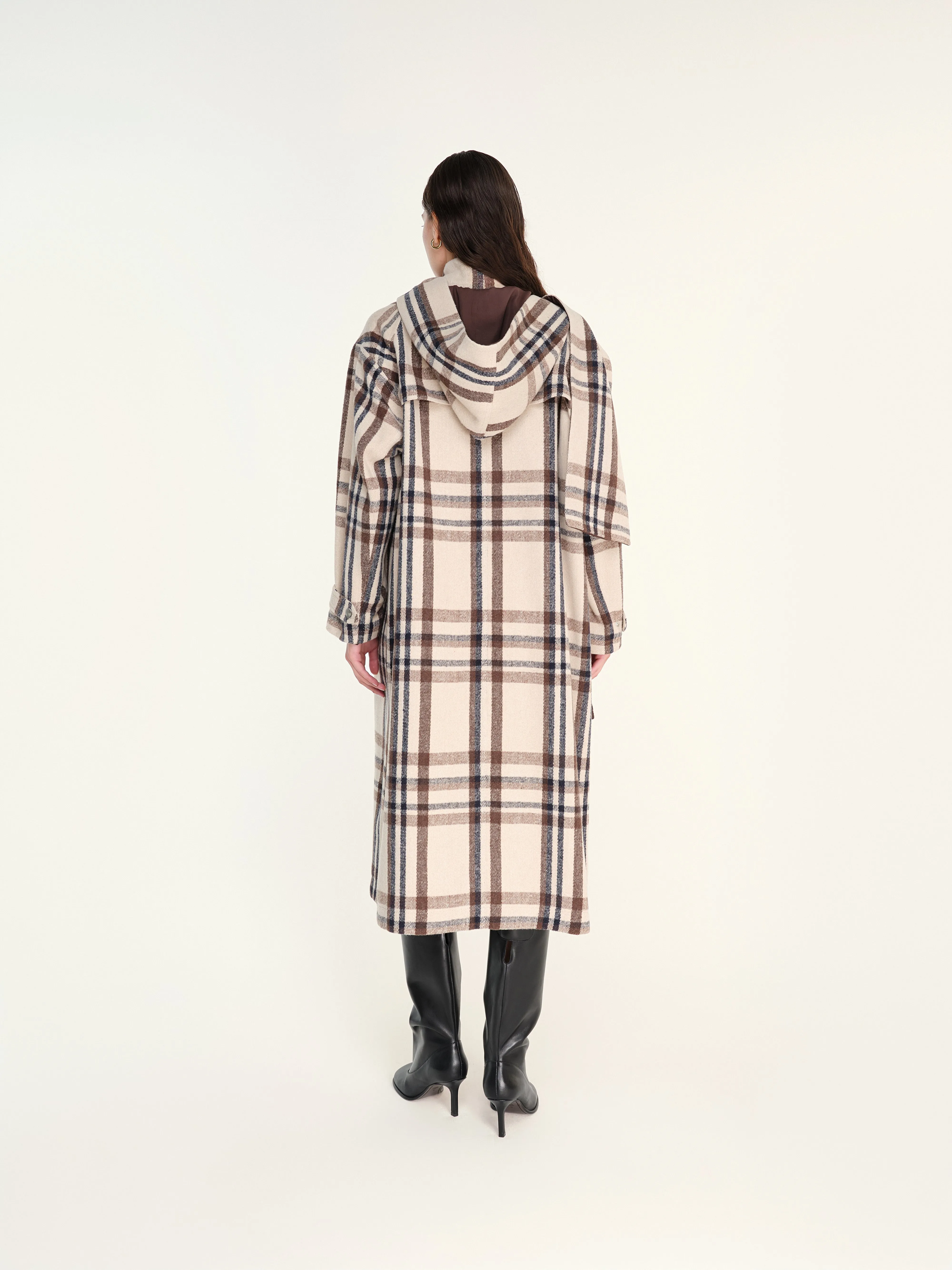 MEDES - Oversize checked coat with detachable hood sold by Siedres product image thumbnail 3